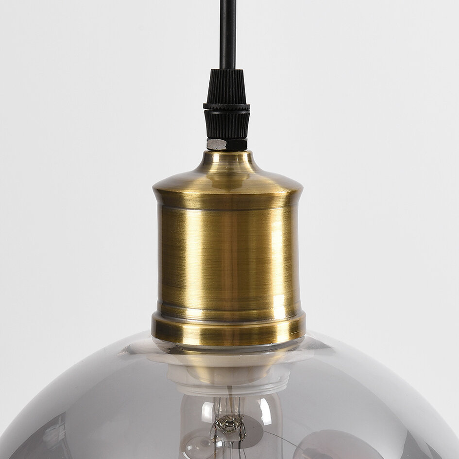 Lampa wisząca 4 światła Livia - szkło przydymione i koniakowe