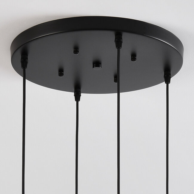 Lampa wisząca 4-światła Livia - bursztynowe i koniakowe szkło