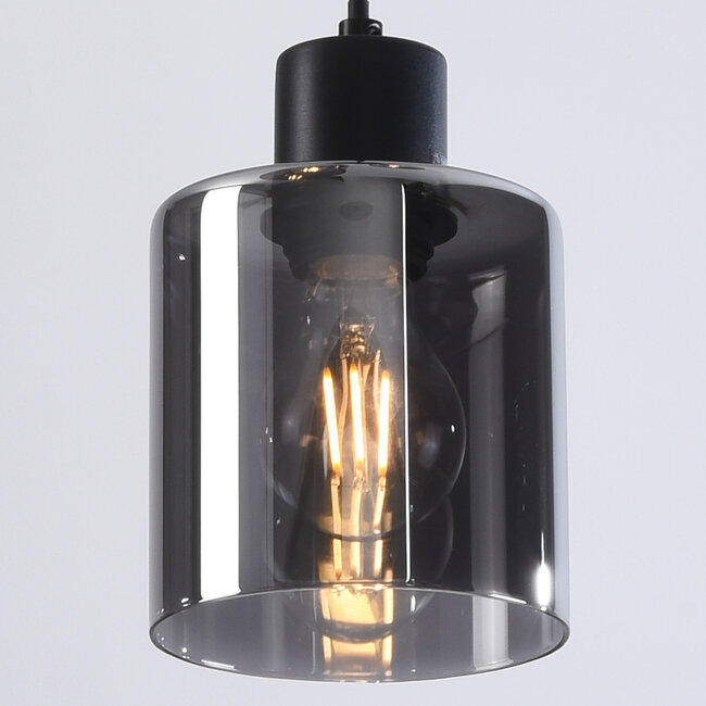 Design lampa wisząca Pella, 3 światła - przydymione szkło