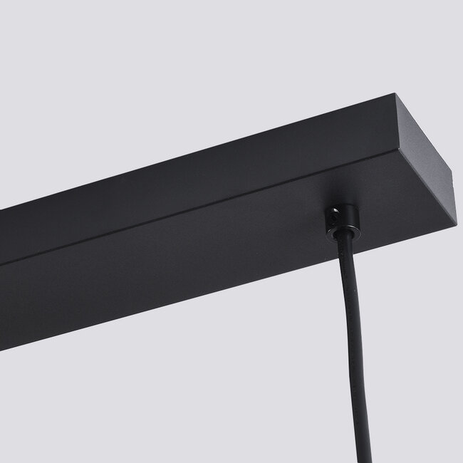 Czarna lampa wisząca Palaio ze szkłem dymionym, 3 światła