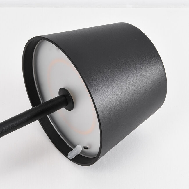 Akumulatorowa zewnętrzna lampa podłogowa Jytte, ściemnialna - czarna