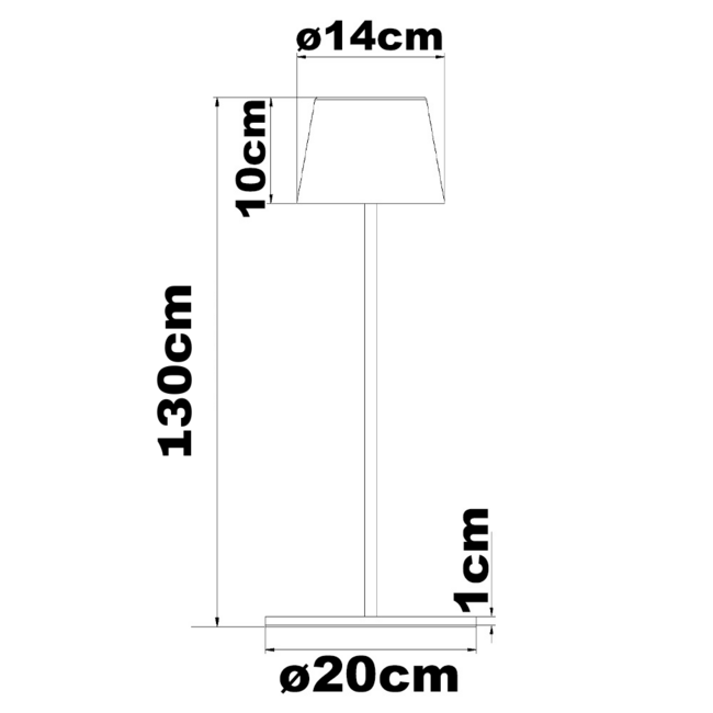 Akumulatorowa zewnętrzna lampa podłogowa Jytte, ściemnialna - czarna