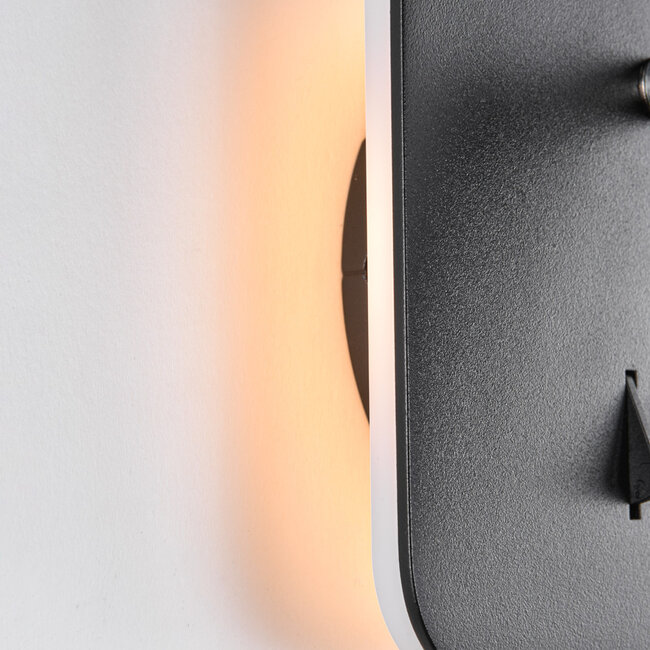 Kinkiet kwadratowy z podświetlaną płytą ścienną i obrotowym reflektorem - Sofian