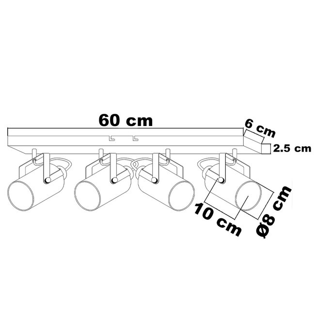 Lampa sufitowa z przydymionym szarym szkłem, 4-światła - Lucie