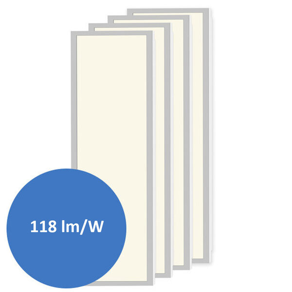 Zestaw 4 paneli LED, 120x30 cm, UGR<22, 24 W, 3000 K