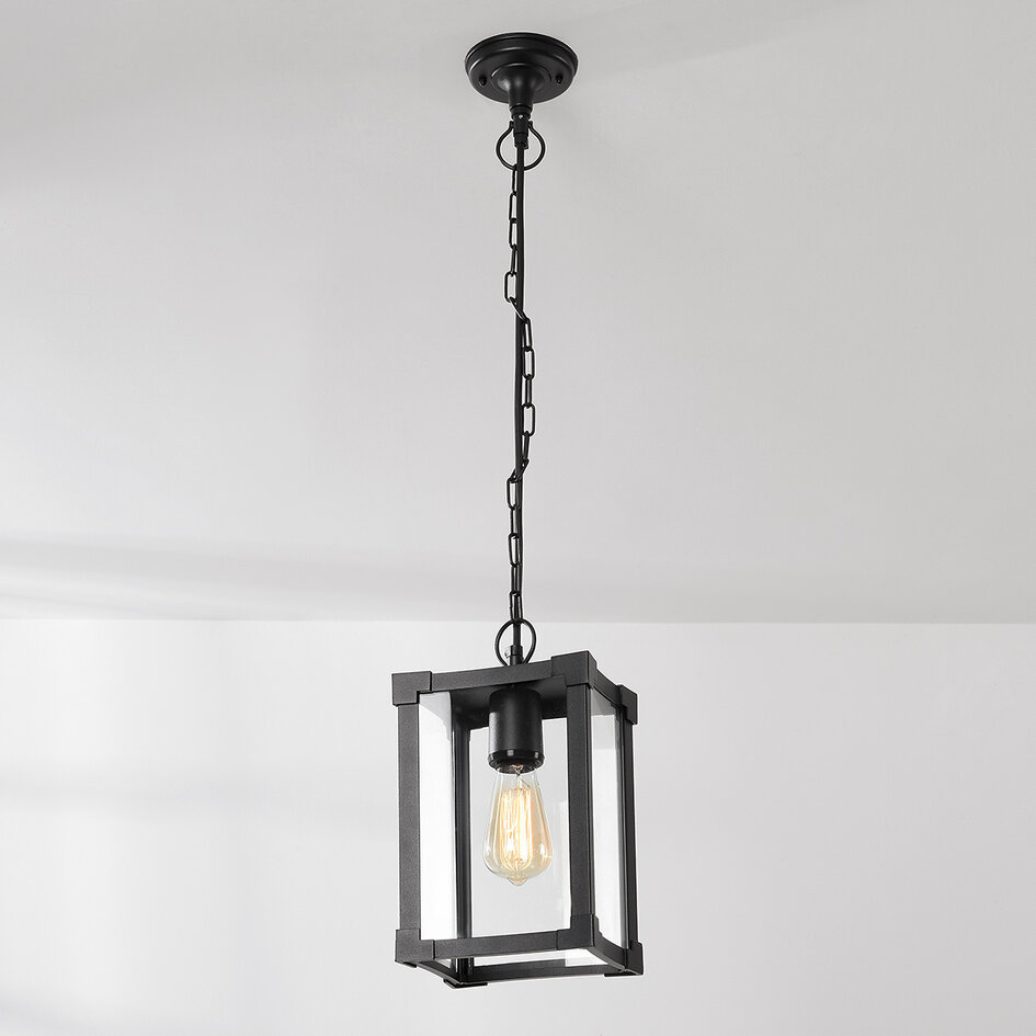 Industrialna zewnętrzna lampa wisząca Joya - czarna