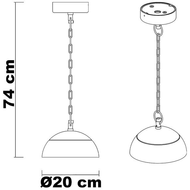 Lampa wisząca zewnętrzna Jovi z wbudowanymi diodami LED - czarna