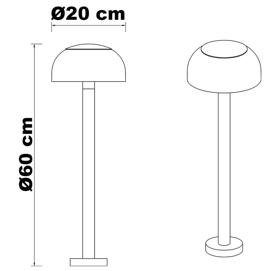 Czarna zewnętrzna lampa podłogowa z przezroczystym kloszem - Joaz