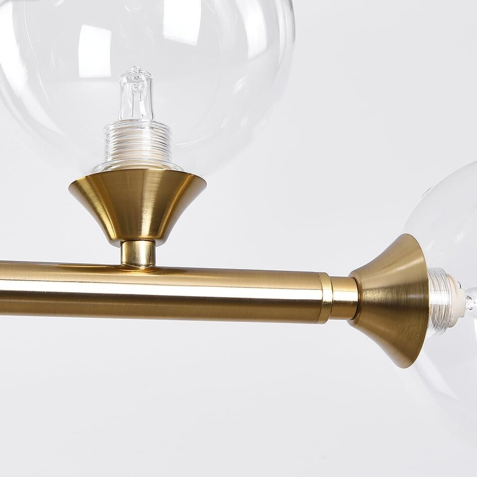 Lampa wisząca Aster - złota z przezroczystym szkłem