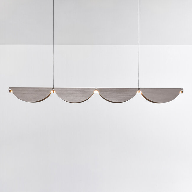 Regulowana designerska lampa wisząca z 3-stopniowo ściemnialnymi diodami LED, szczotkowana szarość - Mirai