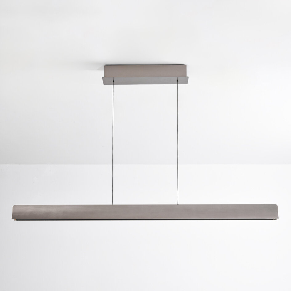 Nowoczesna regulowana lampa wisząca Miyo ze ściemnialnymi diodami LED, szczotkowany szary - maks. 40W