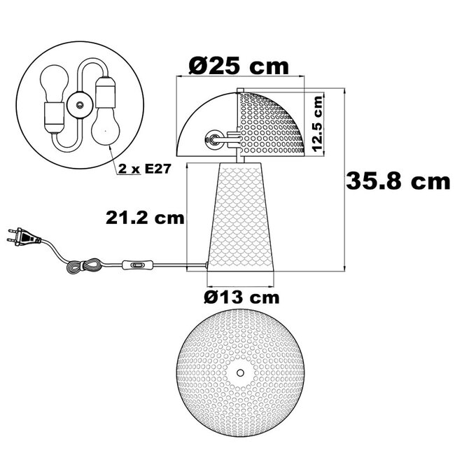 Lampka stołowa Tani z teksturą