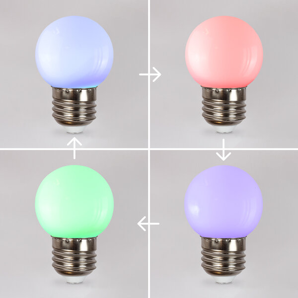 1-watowa lampa LED RGB z gniazdkiem E27, Ø45