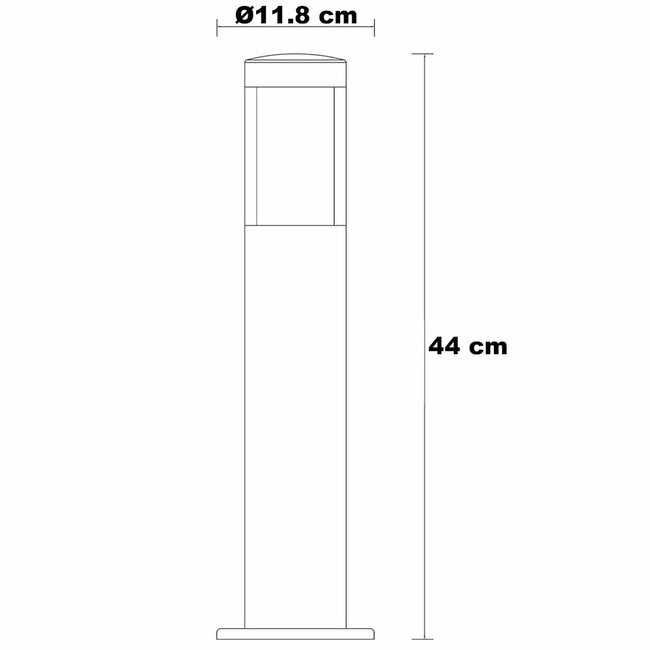 Lampa stojąca zewnętrzna 44 cm czarna z mlecznobiałym kloszem - Leandre