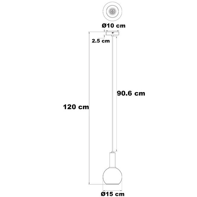 Lampa wisząca Inara ze szkłem dymionym, 1-światło - złoty