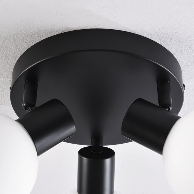 Obrotowa lampa sufitowa z mlecznobiałym szkłem, 3 światła - Peri