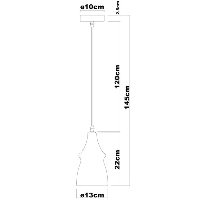 Lampa wisząca Trinidad z 1 światłem i szkłem dymionym - wariant 2