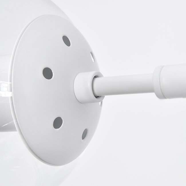 Design lampa wisząca z białą ramą i mlecznobiałym lub przezroczystym szkłem - Hepta