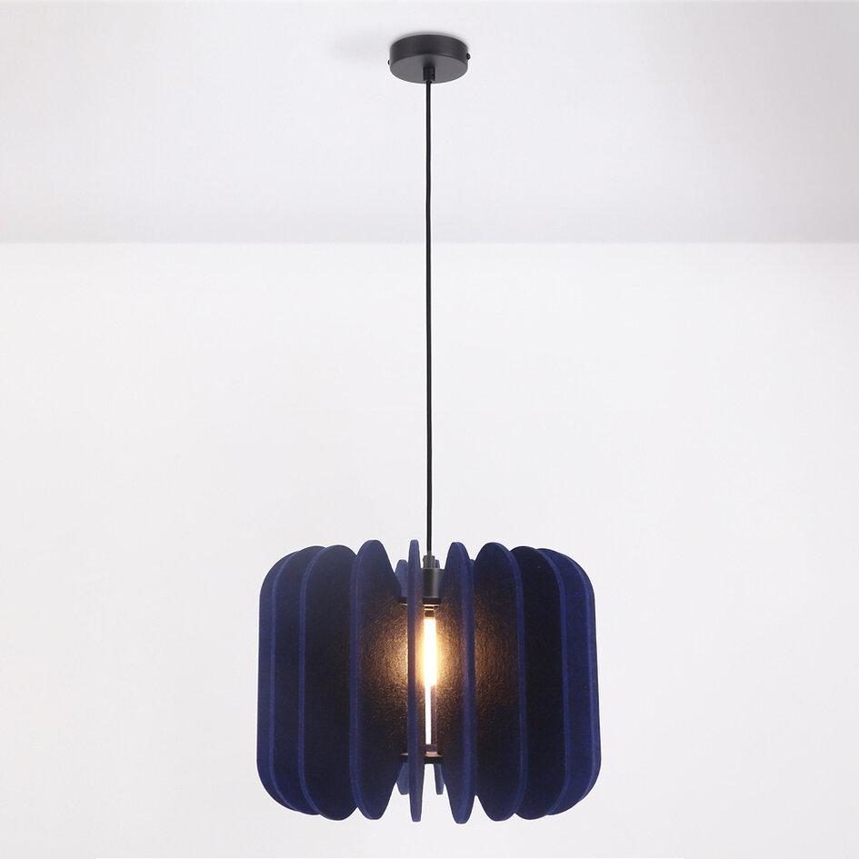 Lampa wisząca z filcu PET granatowa - Benthe