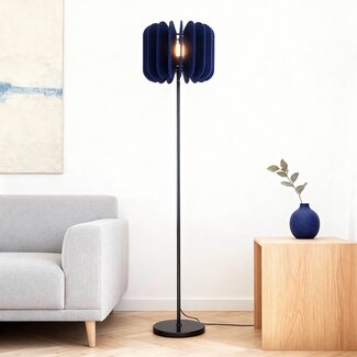 Lampa podłogowa z filcu PET w kolorze granatowym - Lenthe