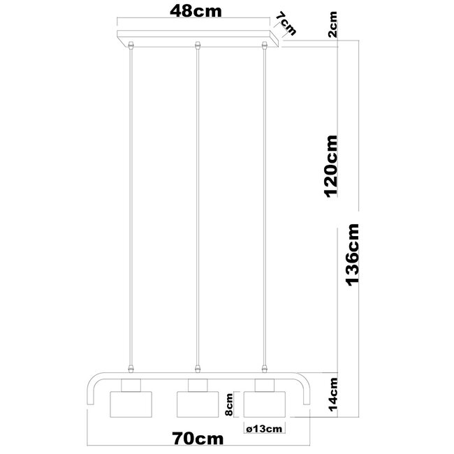 Lampa wisząca 3 światła z drewnem zielona - Rosie