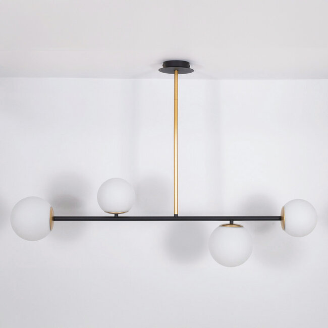 Designerska lampa wisząca Davy, 4 światła - mlecznobiała