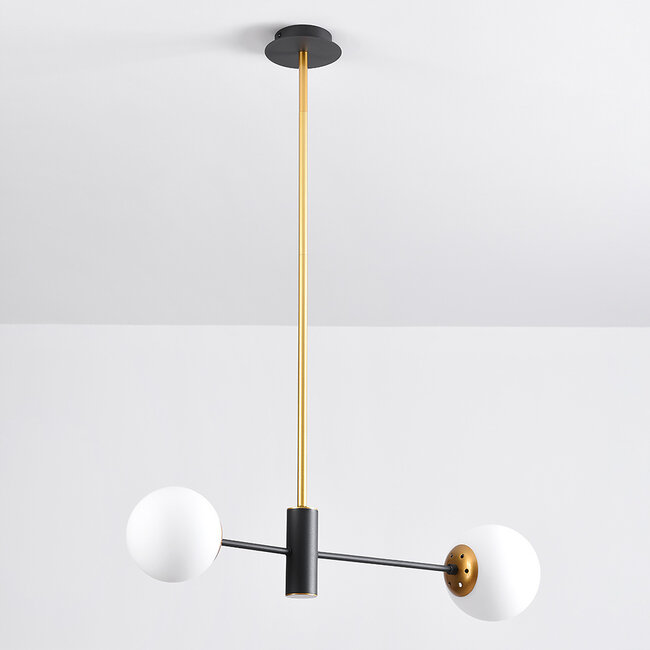 Designerska lampa wisząca Danley, 2 światła - mlecznobiały