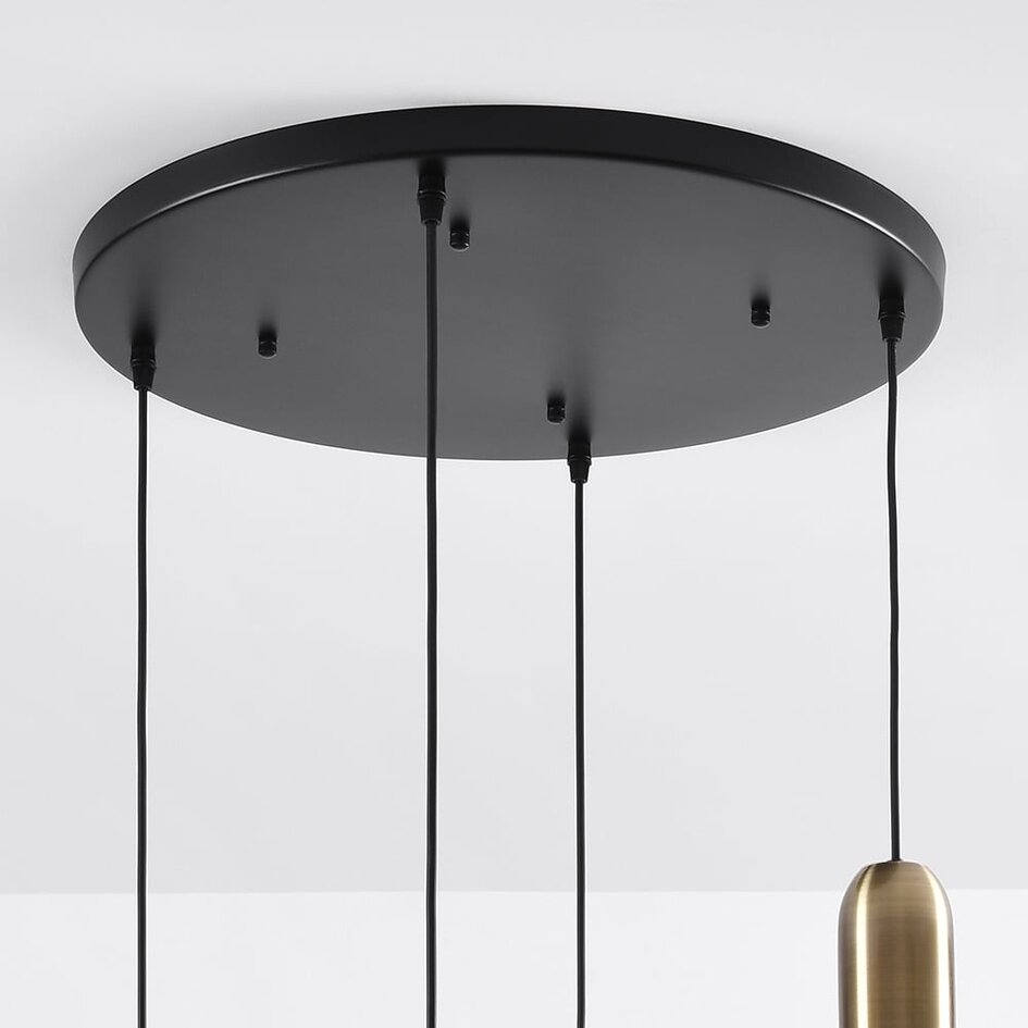 4 światła lampa wisząca Kevin z falistym czerwonym szkłem