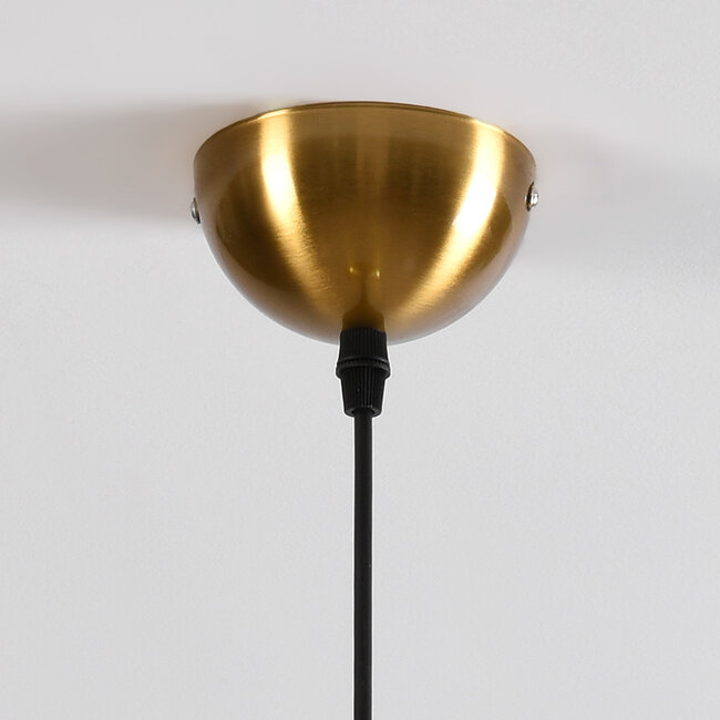 1 światło lampa wisząca Lewis z falistym szkłem - złoty