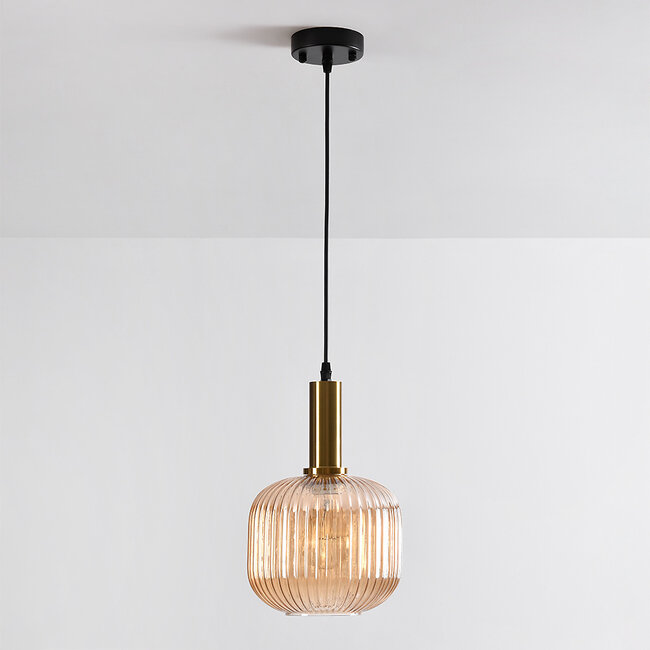 1 światło lampa wisząca Sita - szerokie szkło