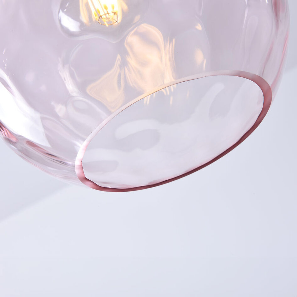 1 światło lampa wisząca Verona - różowe szkło