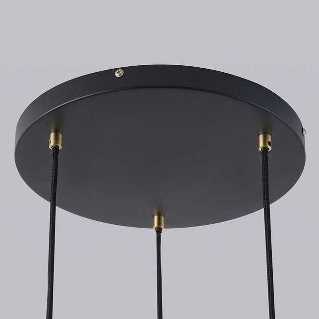 Minimalistyczna lampa wisząca z czarnym kloszem, 3 światła - Valji