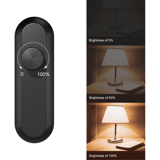 Ściemniacz przewodowy / na kablu 2–100 W – czarny