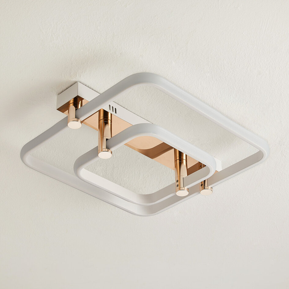 Lampa sufitowa kwadratowa z regulowaną temperaturą barwową, 2 światła - Malva