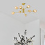 Design piaskowo-złota lampa sufitowa ze szkłem bursztynowym - 8-światło Idaho