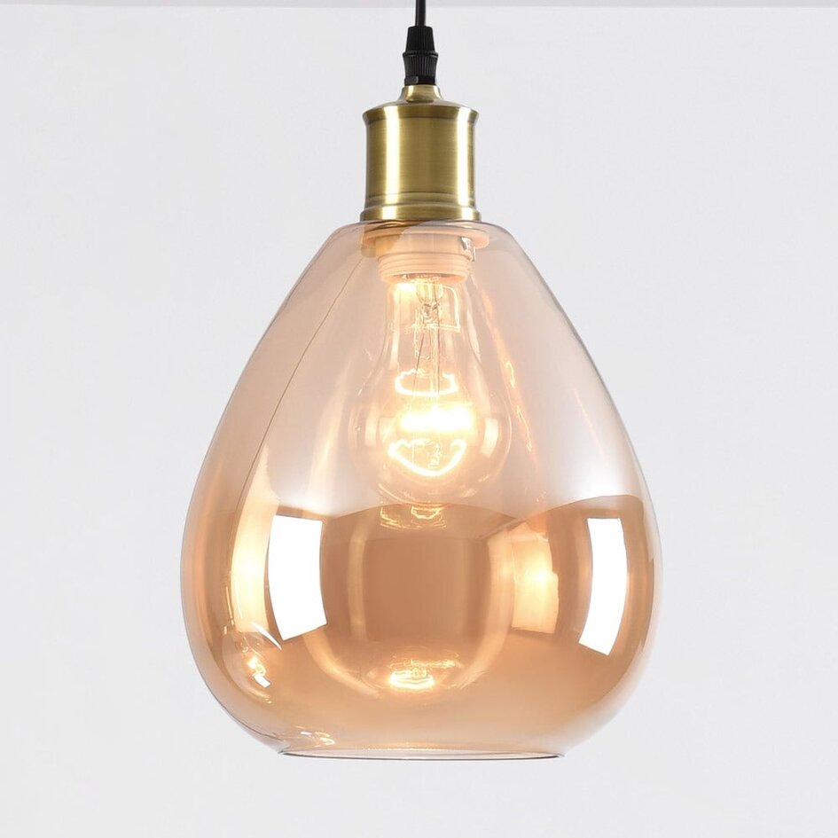 Design lampa wisząca z jednolitym szkłem bursztynowym - Verona