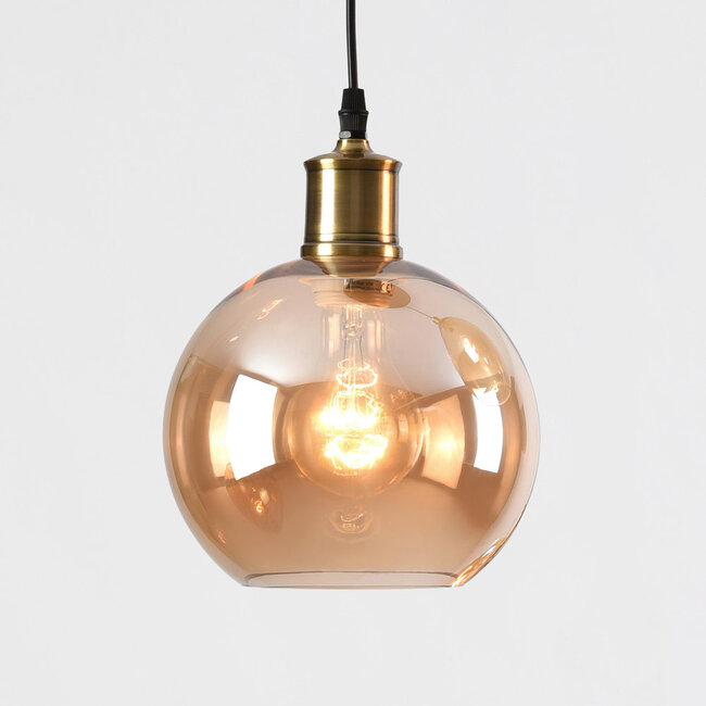 Design lampa wisząca z jednolitym szkłem bursztynowym - Verona