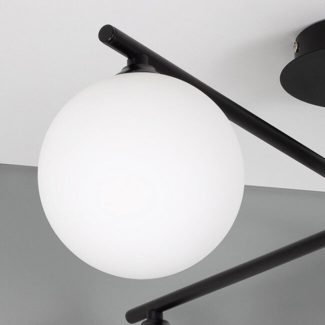 Elegancka lampa sufitowa, 4 światła czarna - Nymo