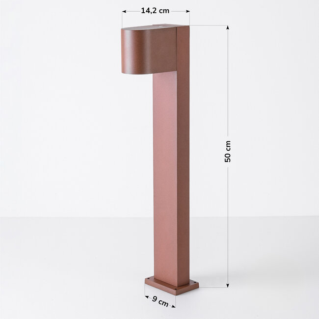 Przemysłowa lampa stojąca zewnętrzna Simone – rdzawobrązowa 50 cm