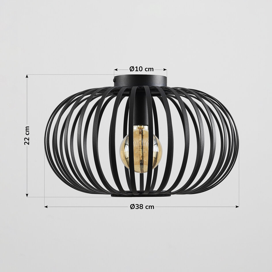 1 światło Lampa sufitowa Fiore - Czarne