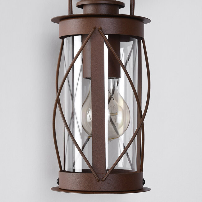 Lampa ścienna industrialna ze stali nierdzewnej Alicia - rdzawobrązowa
