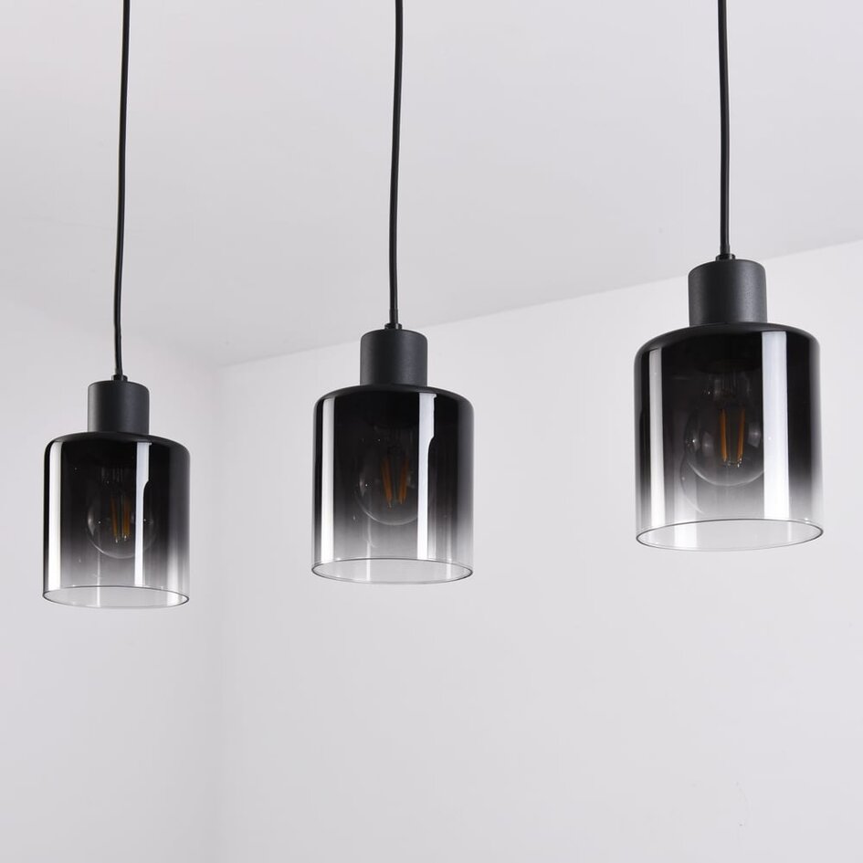 Lampa wisząca Lyra ze szkła przydymionego z gradientem, 3 światła