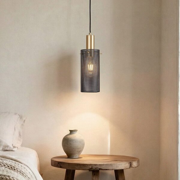 Lampa wisząca z czarnymi i złotymi detalami - Valce