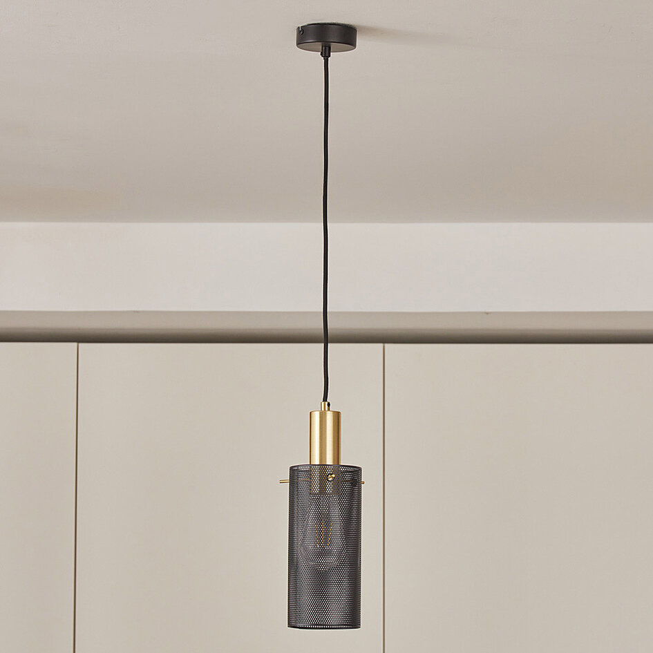 Lampa wisząca z czarnymi i złotymi detalami - Valce