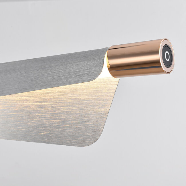 Designowa lampa wisząca Mitsu – 3-stopniowo ściemnialna – szczotkowane srebro