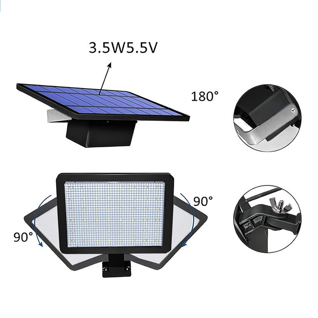 Kinkiet solarny zewnętrzny z czujnikiem - Brent