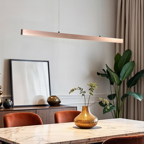 Minimalistyczna lampa wisząca Ami z 3-stopniowo ściemnialnymi diodami LED - różowe złoto