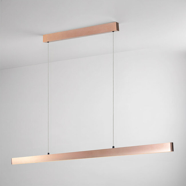 Minimalistyczna lampa wisząca Ami z 3-stopniowo ściemnialnymi diodami LED - różowe złoto