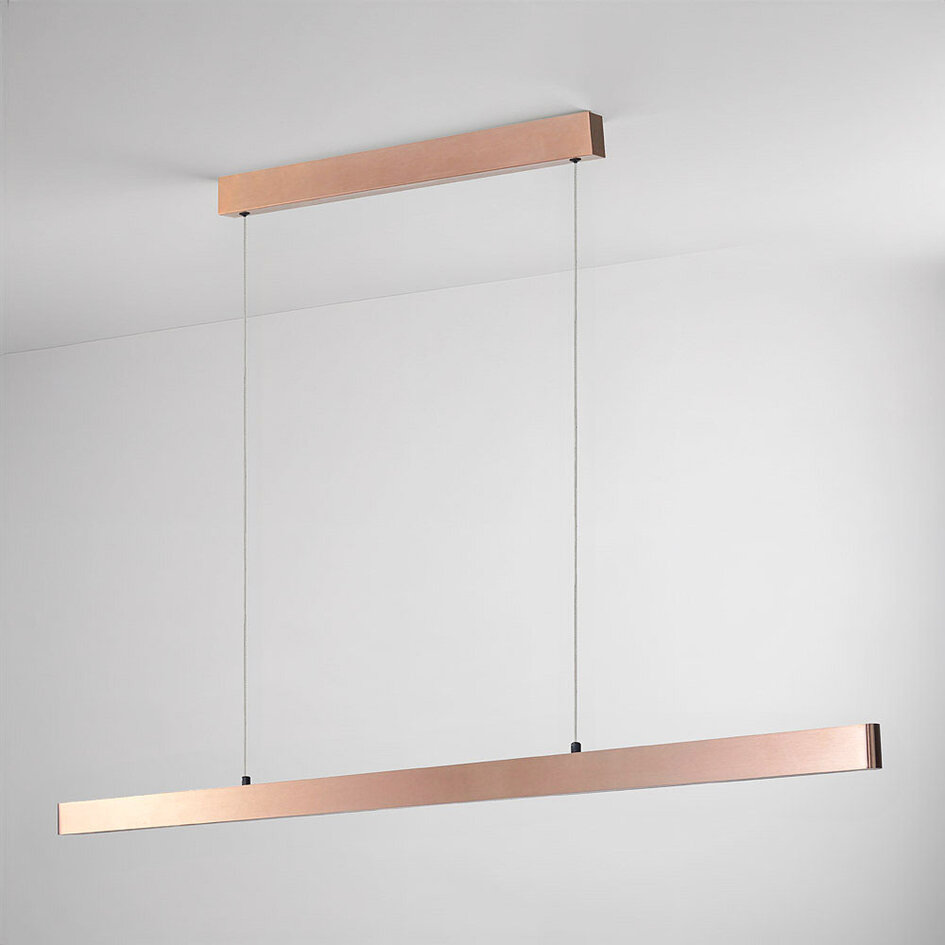 Minimalistyczna lampa wisząca Ami z 3-stopniowo ściemnialnymi diodami LED - różowe złoto