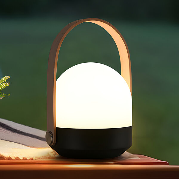 Akumulatorowa, 3-stopniowo ściemnialna solarna lampa stołowa Saro - przenośna